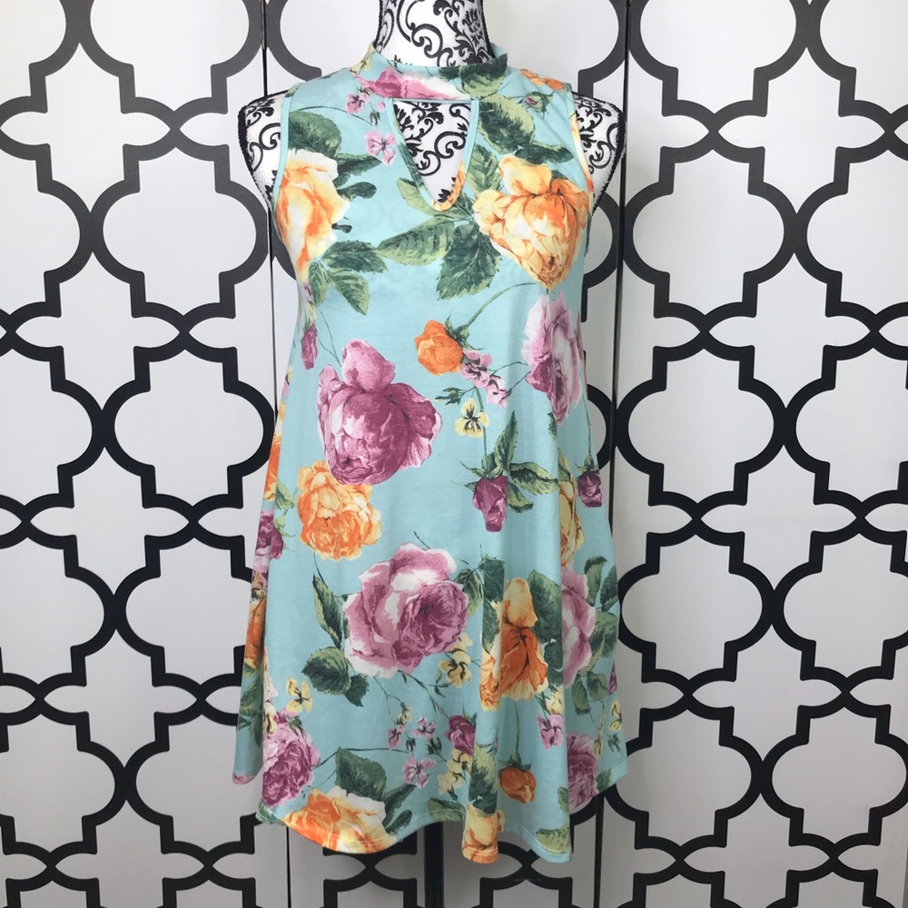 MOD Teal Floral Dress
